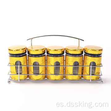 Deluxe Tuhao Gold Fausioning Jares de condimento, frascos de sal y pimienta Capacidad de 150 ml